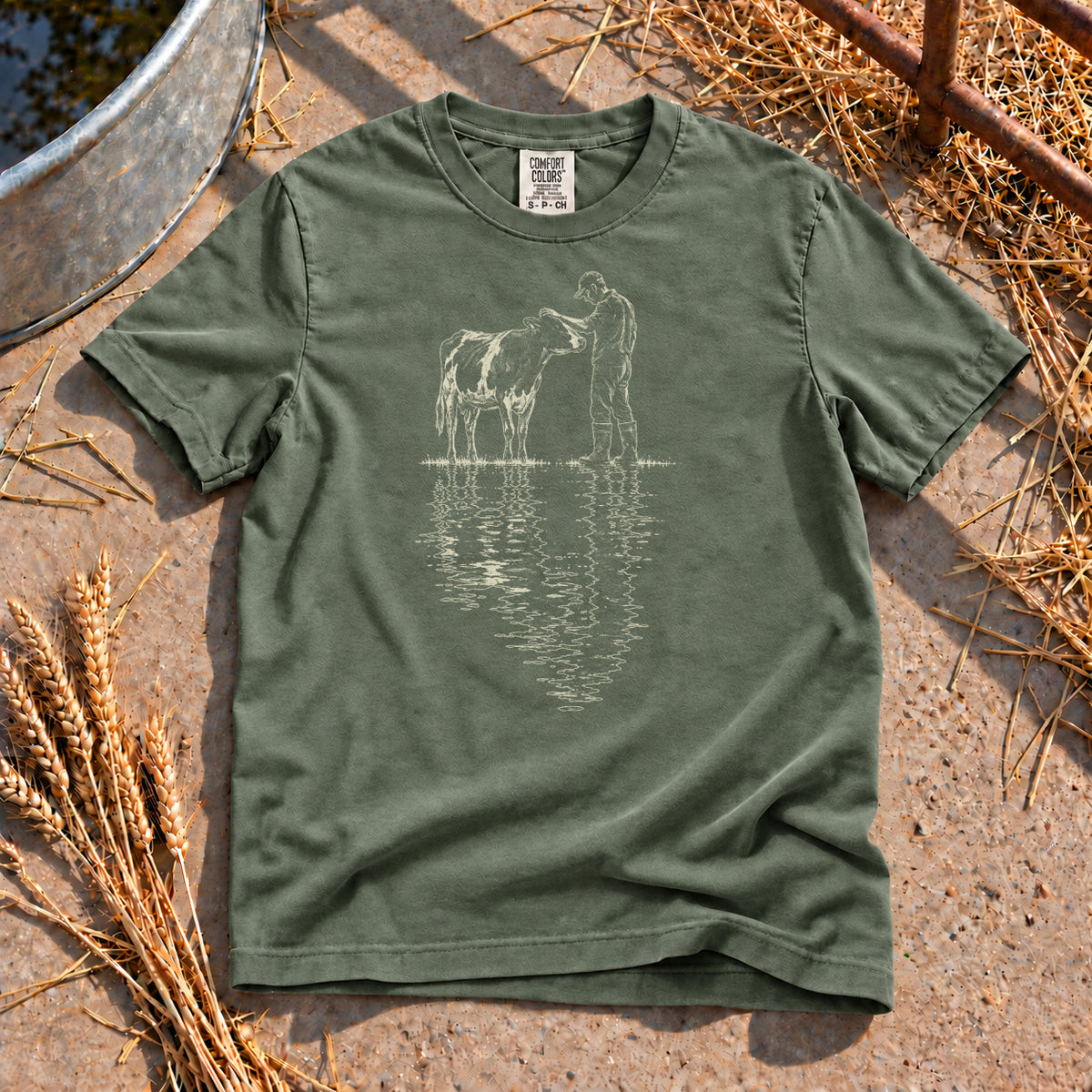 Man's Friend T-Shirt in Moss