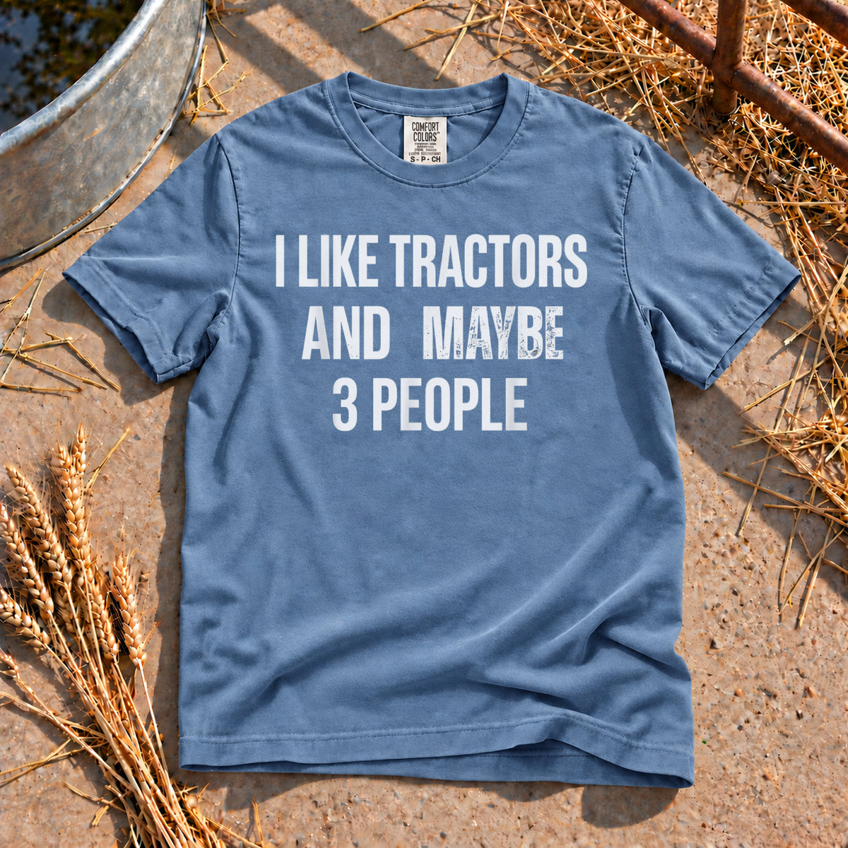 I Like Tractors T-Shirt in Blue Jean