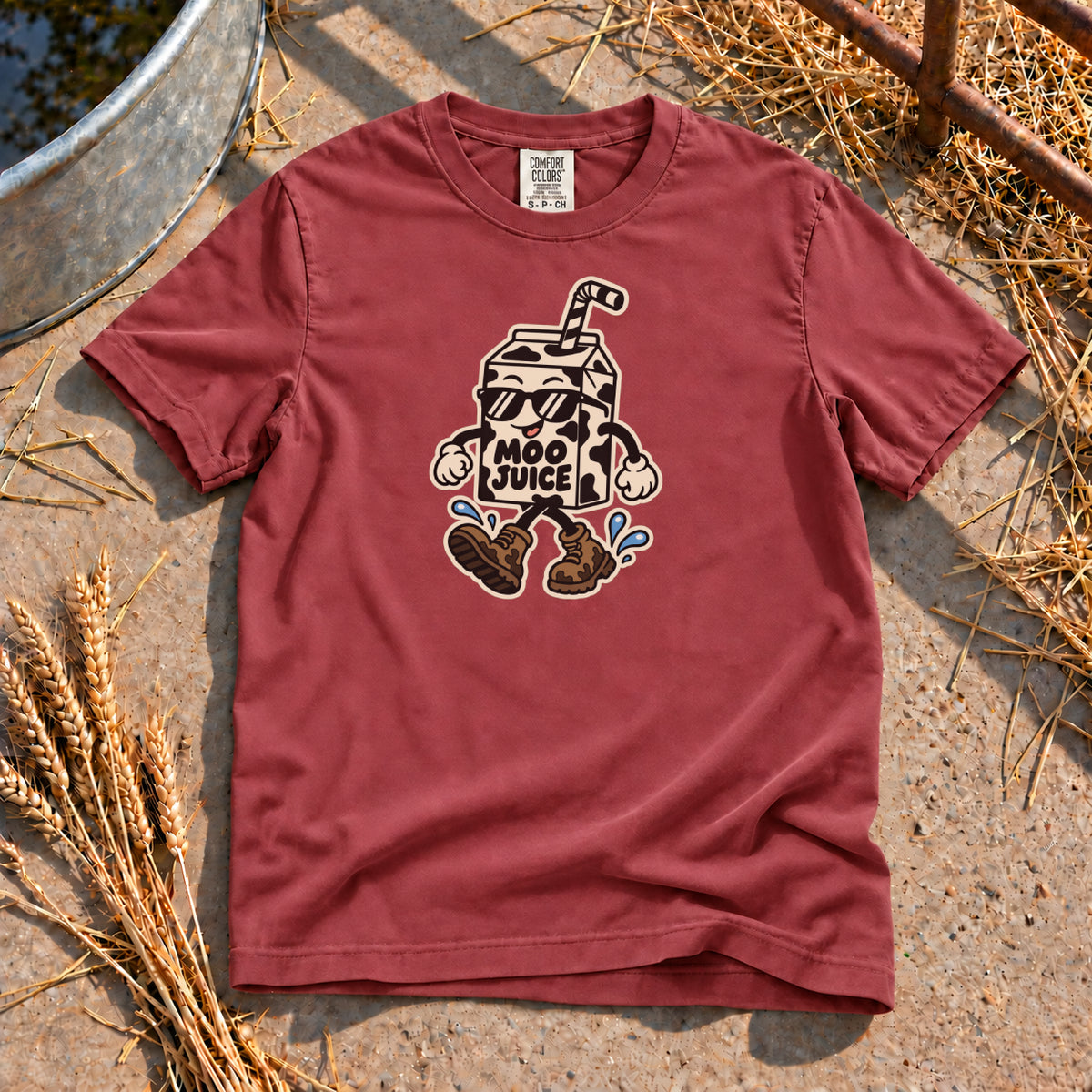 Moo Juice T-Shirt in Brick