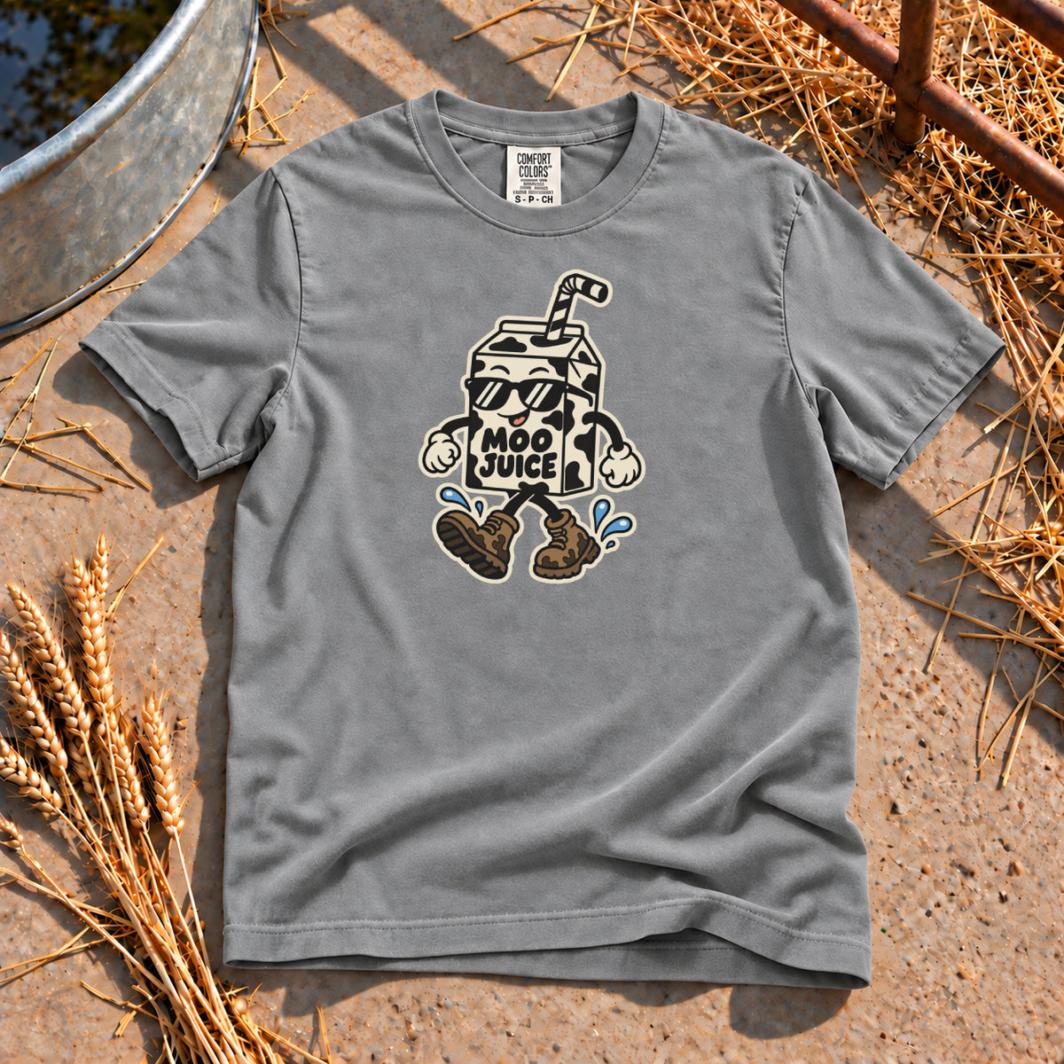 Moo Juice T-Shirt in Grey