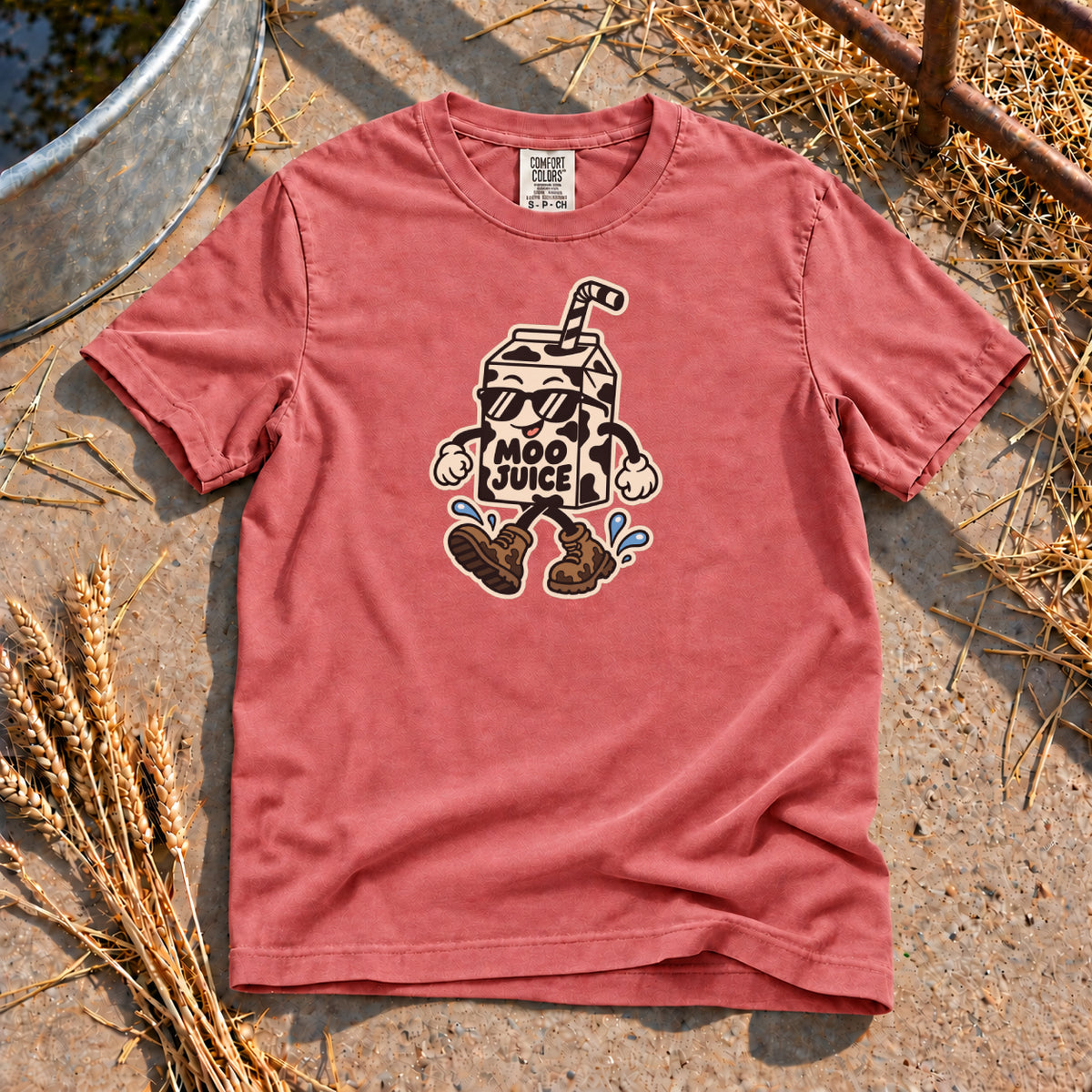 Moo Juice T-Shirt in Watermelon