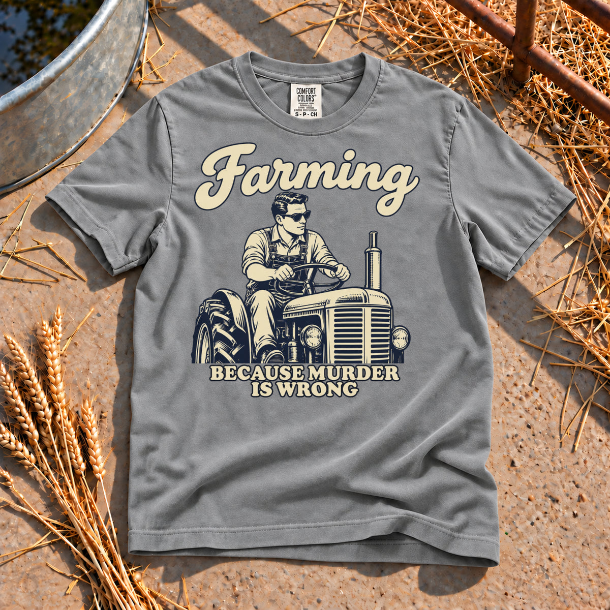 Murder is Wrong T-Shirt in Grey