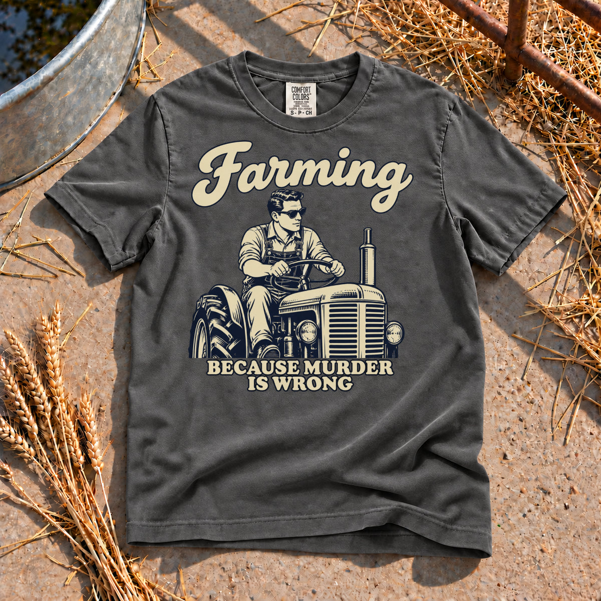 Murder is Wrong T-Shirt in Pepper