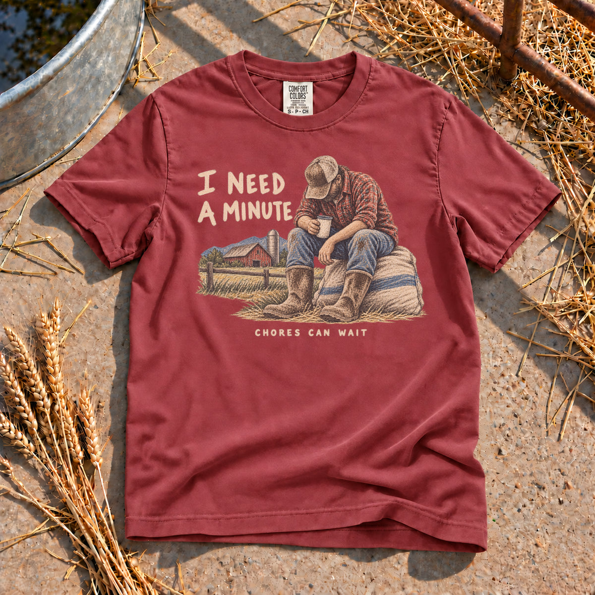 I Need A Minute T-Shirt in Brick