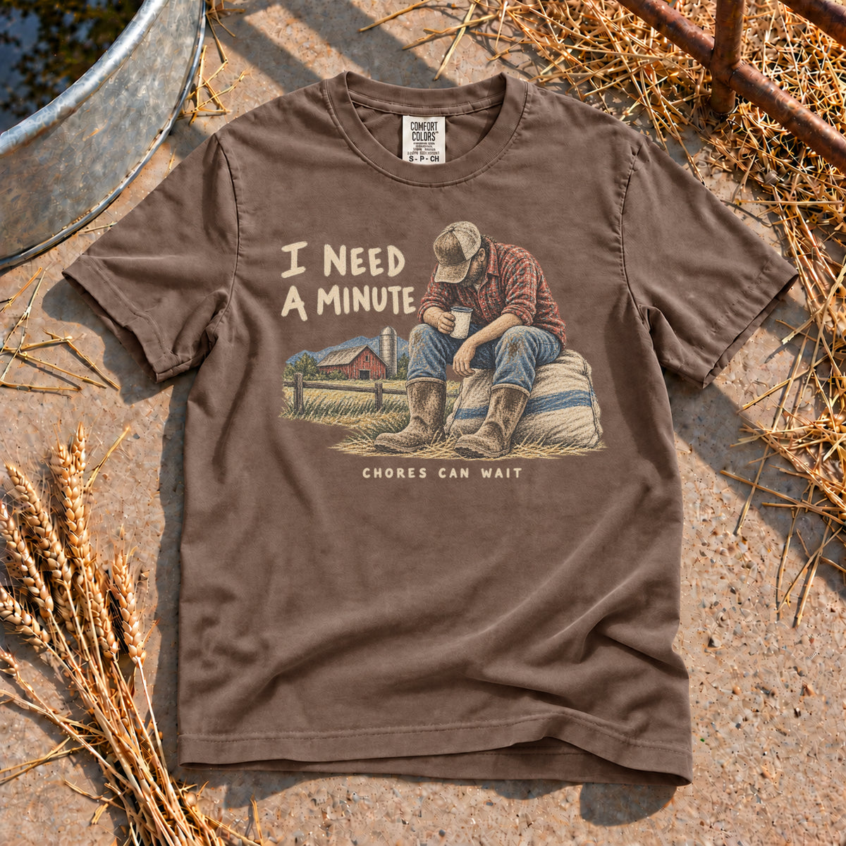 I Need A Minute T-Shirt in Espresso
