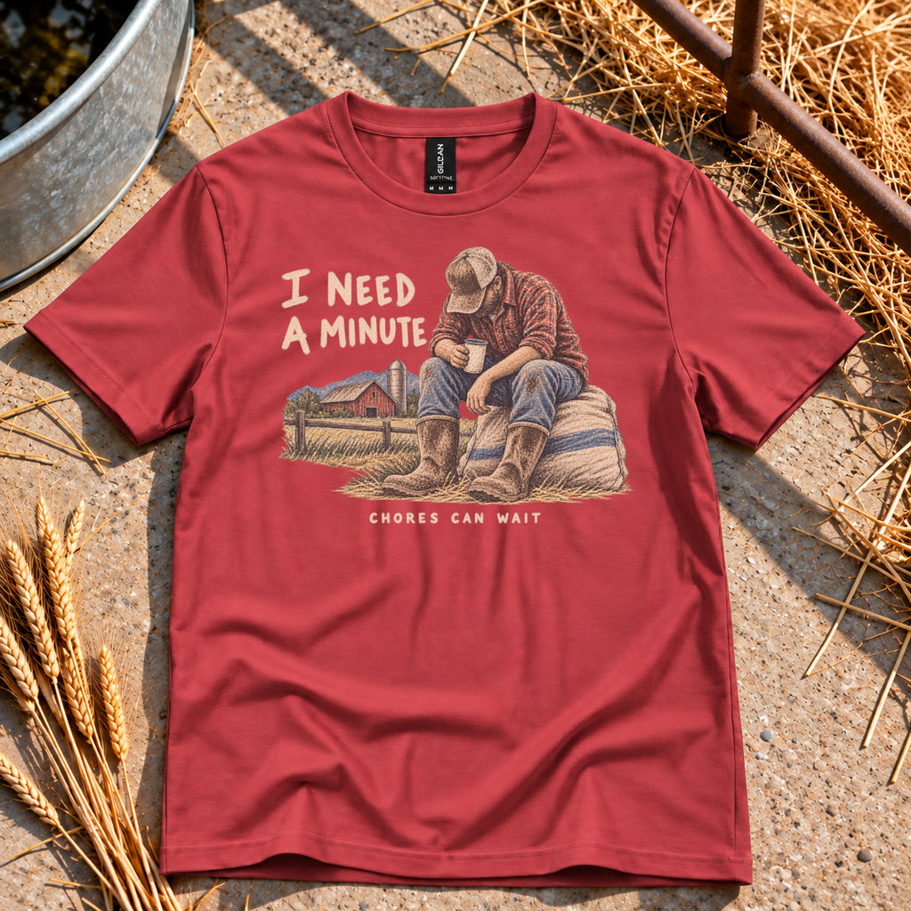 I Need A Minute T-Shirt in Heather Red