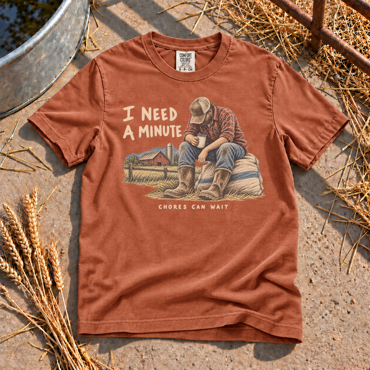 I Need A Minute T-Shirt in Yam