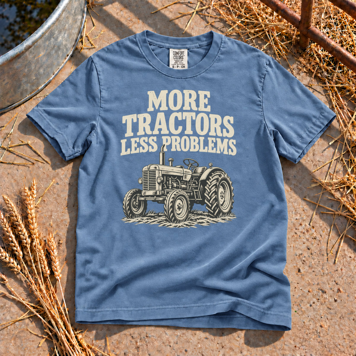 Less Problems T-Shirt in Blue Jean