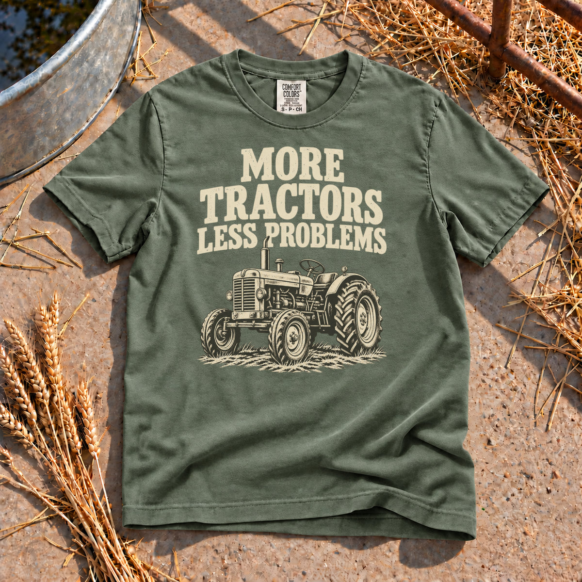 Less Problems T-Shirt in Moss