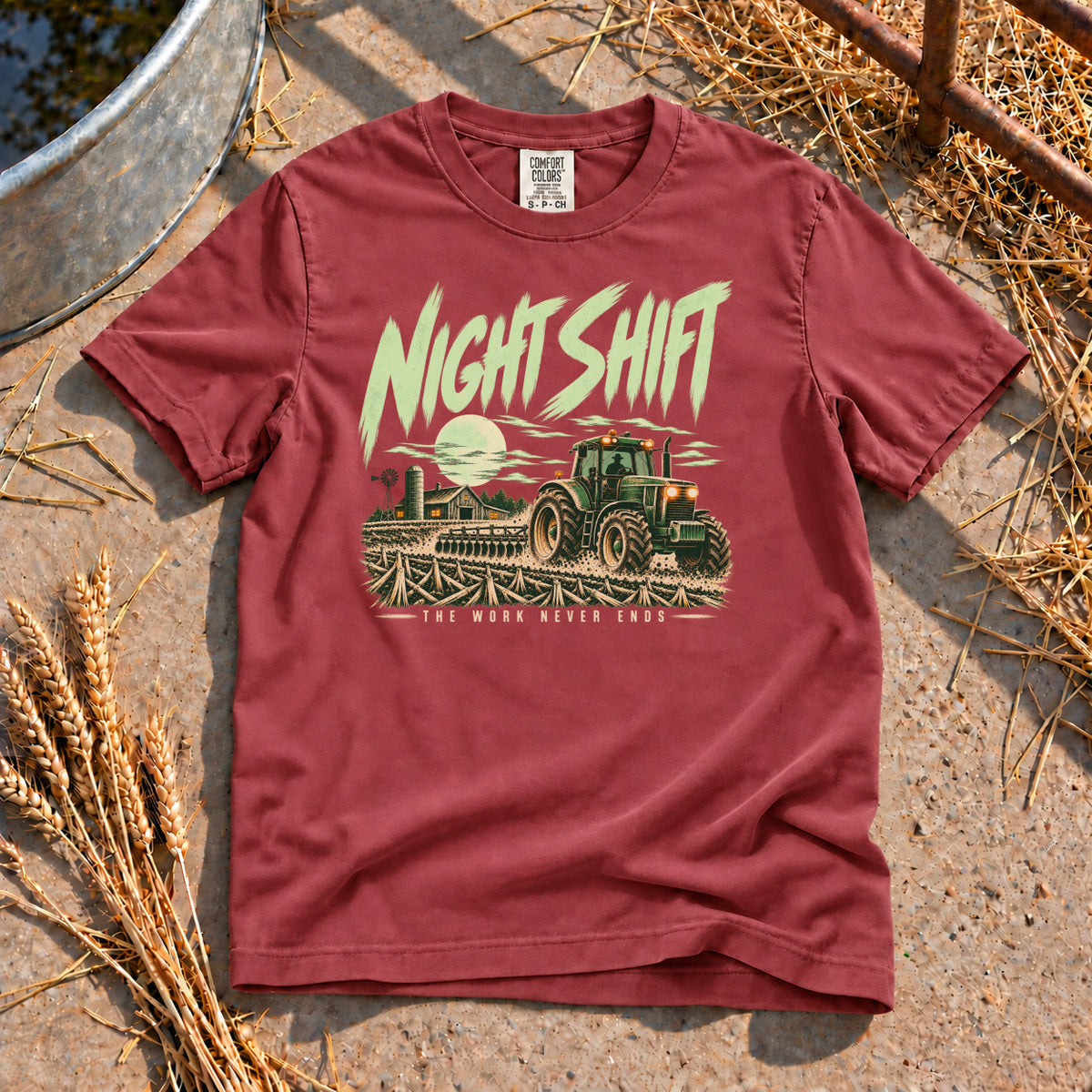 Night Shift T-Shirt in Brick