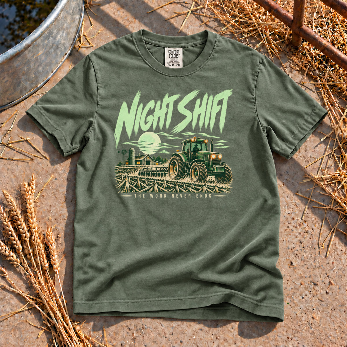 Night Shift T-Shirt in Moss