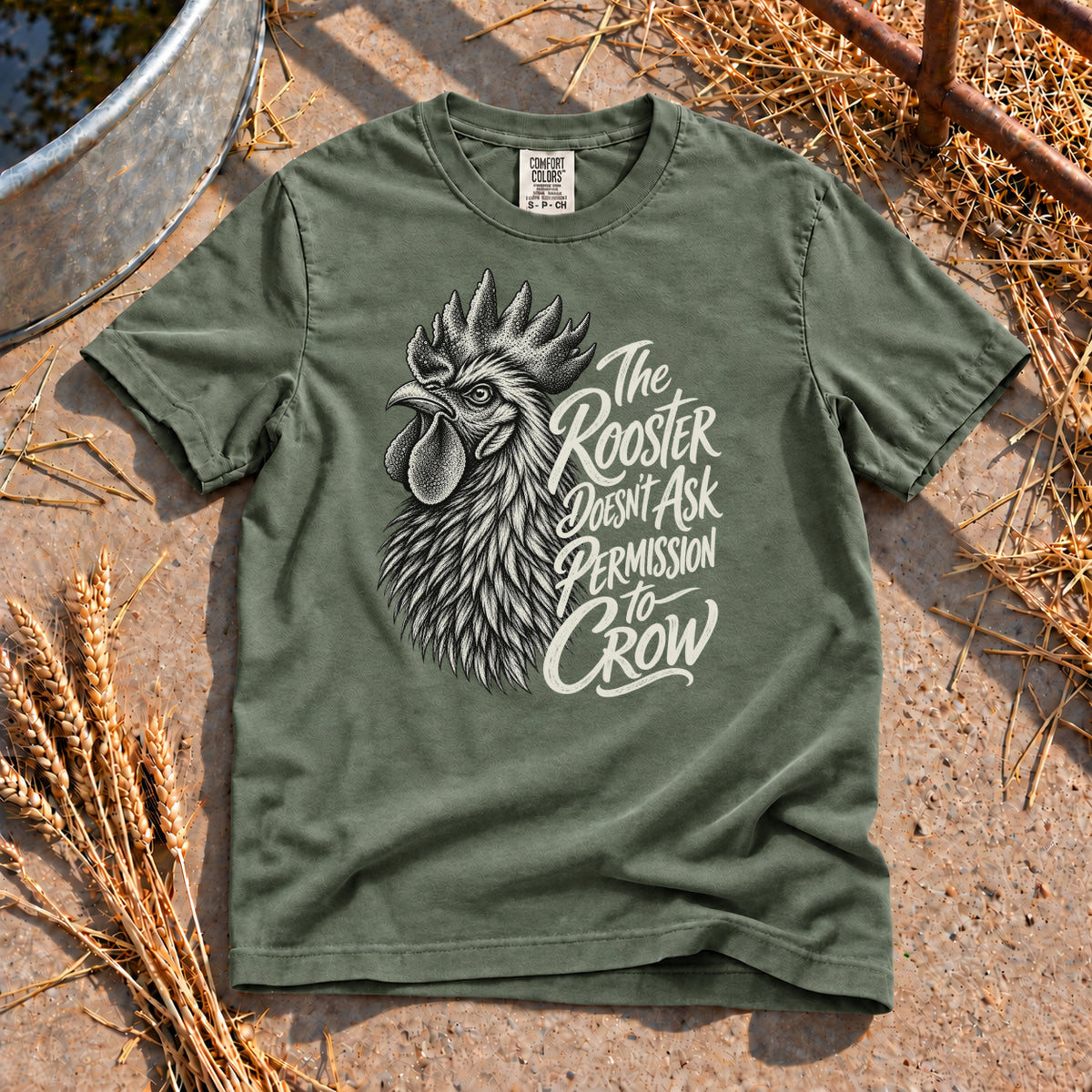 Need No Permission T-Shirt in Moss