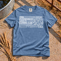 Overworked Farming Club T-Shirt in Blue Jean