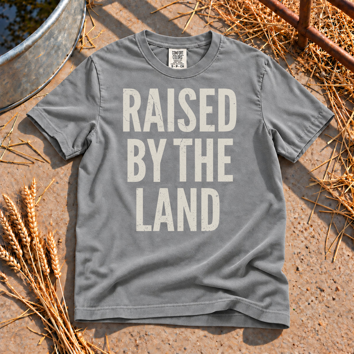 Raised By The Land T-Shirt in Grey