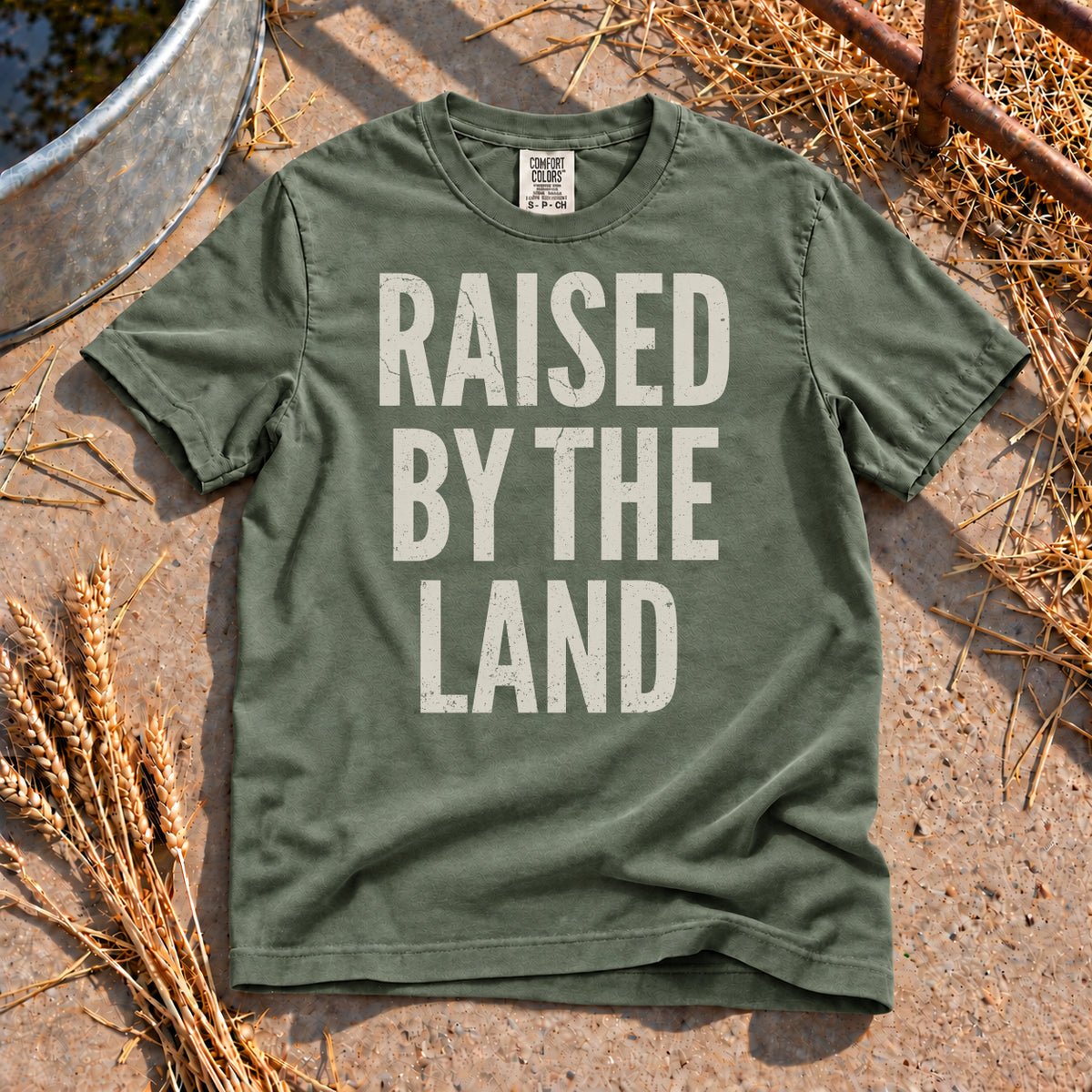 Raised By The Land T-Shirt in Moss