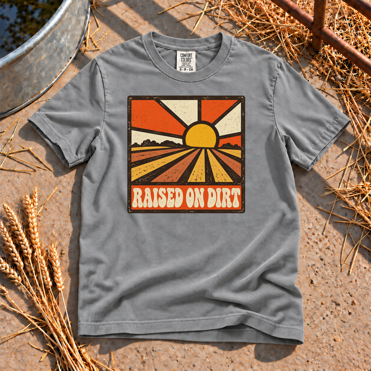 Raised In Dirt T-Shirt in Grey