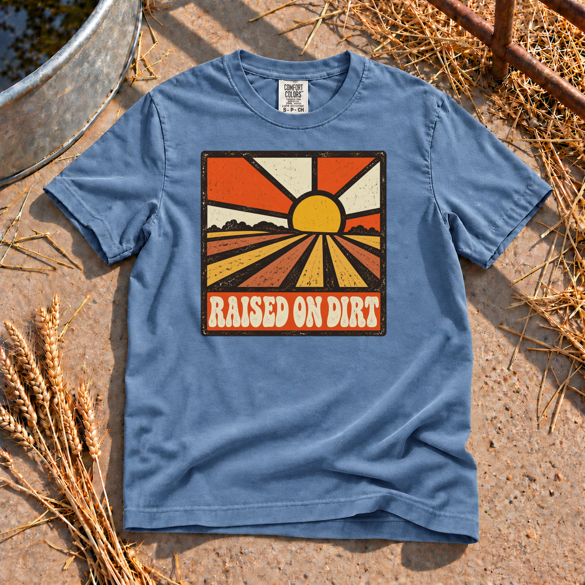 Raised In Dirt T-Shirt in Blue Jean