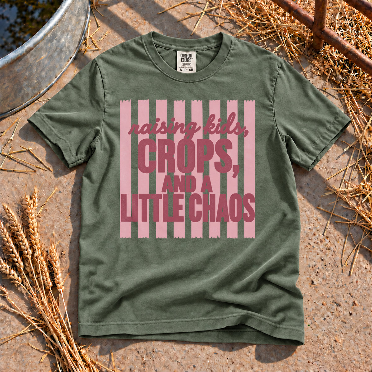 Raising Kids T-Shirt in Moss