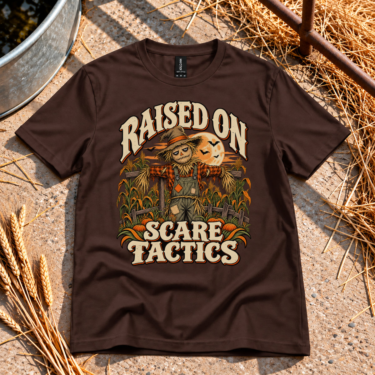 Raised on Scare Tactics T-Shirt in Dark Chocolate
