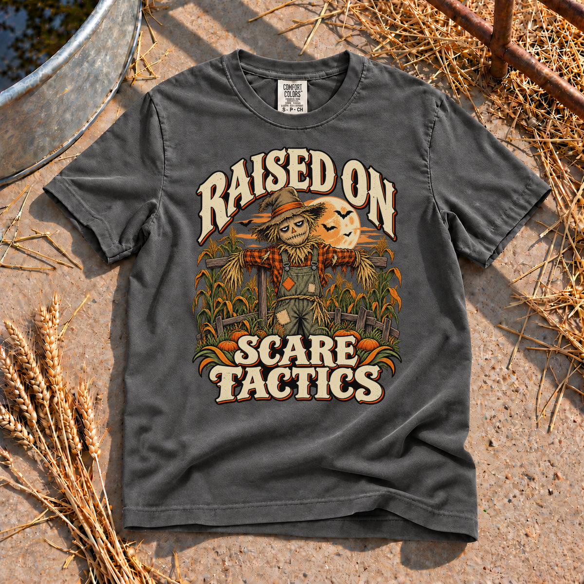 Raised on Scare Tactics T-Shirt in Pepper