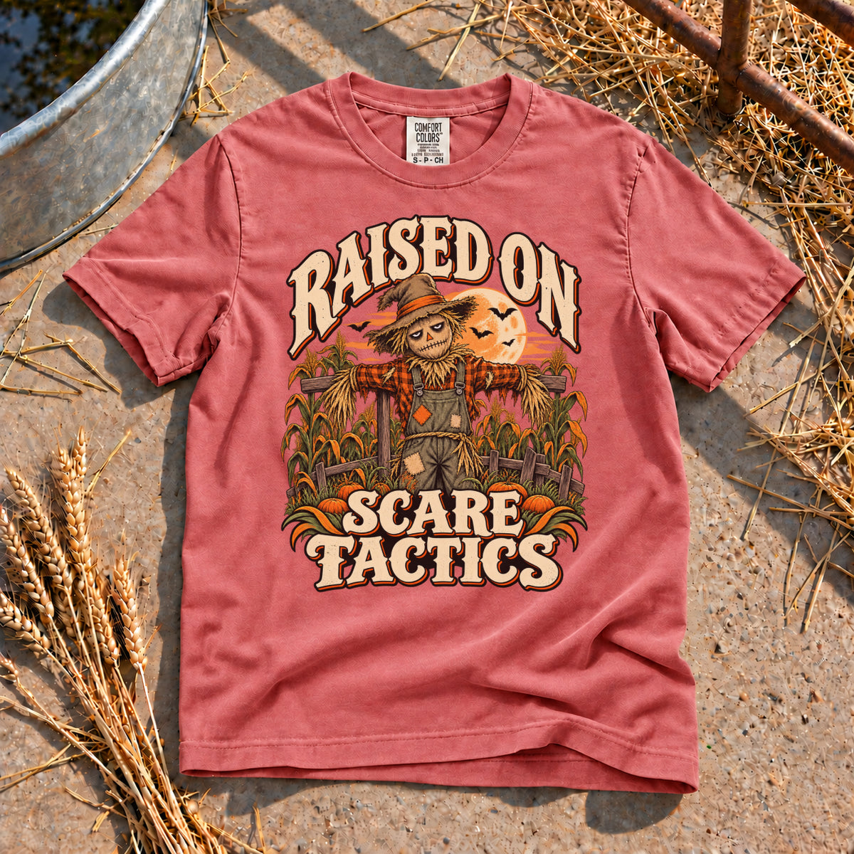 Raised on Scare Tactics T-Shirt in Watermelon
