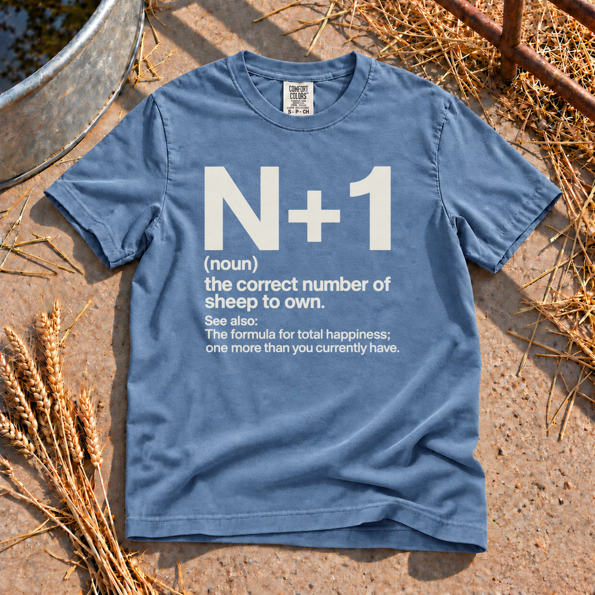 Sheep Math T-Shirt in Blue Jean