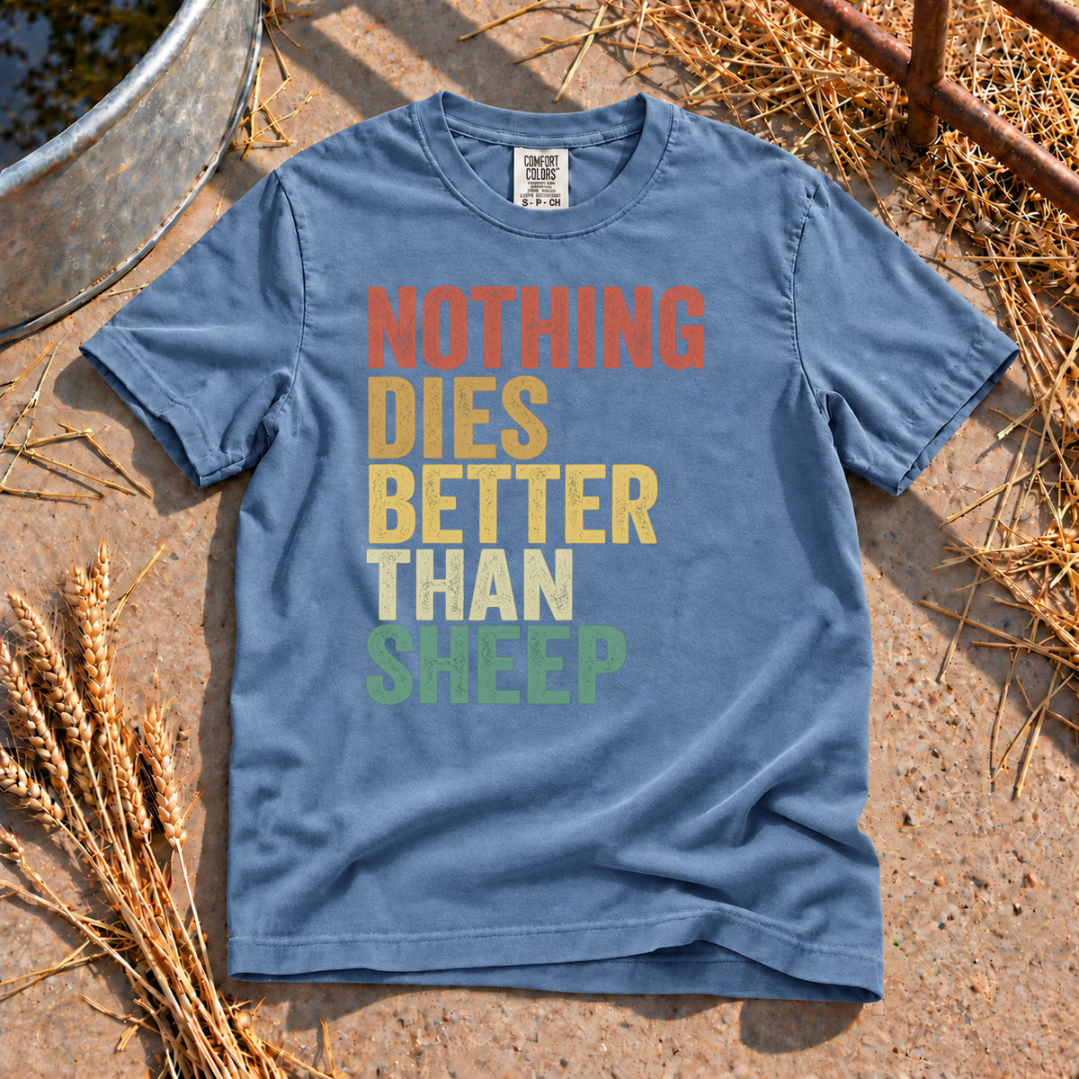 Sheep Skills T-Shirt in Blue Jean
