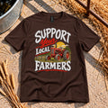 Support Your Local Farmers T-Shirt in Dark Chocolate