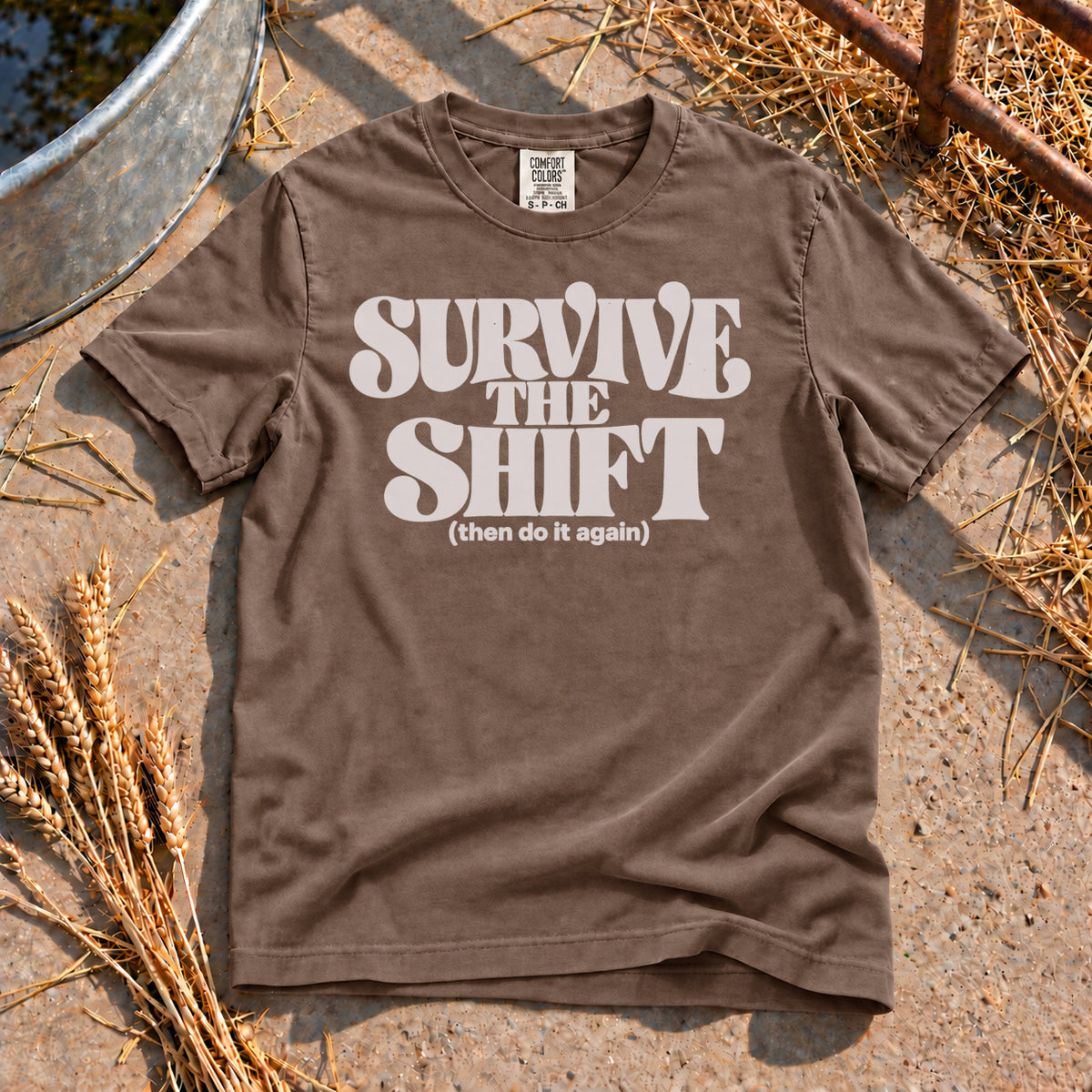 Survive the Shift T-Shirt in Espresso
