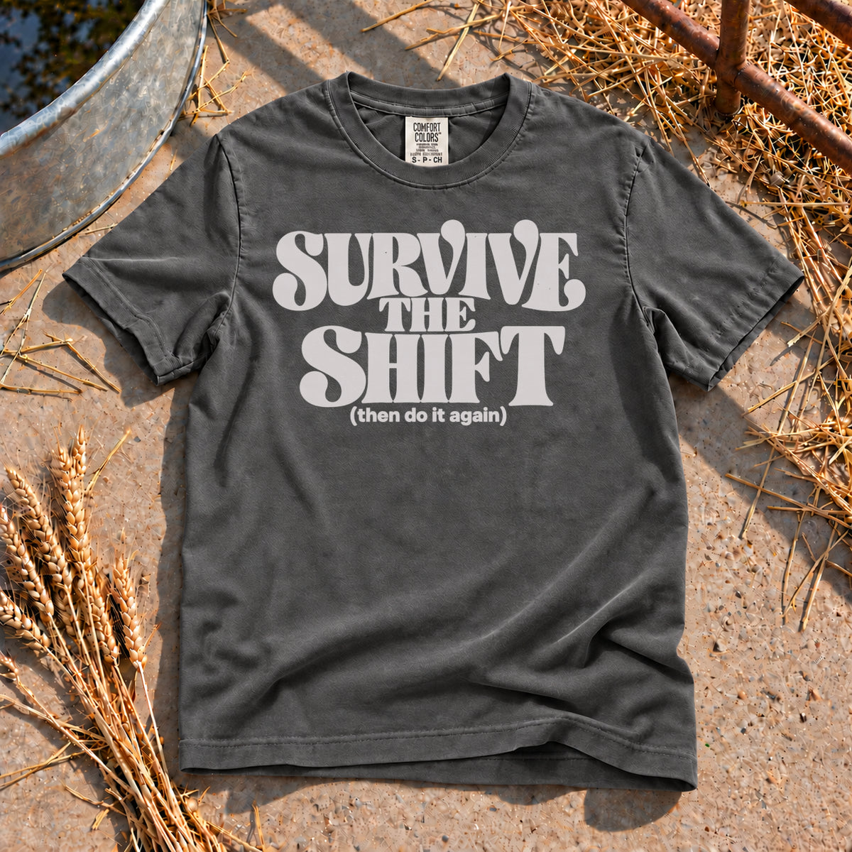Survive the Shift T-Shirt in Pepper