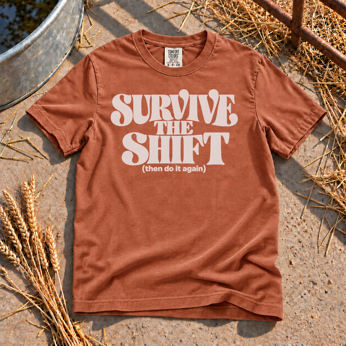 Survive the Shift T-Shirt in Yam