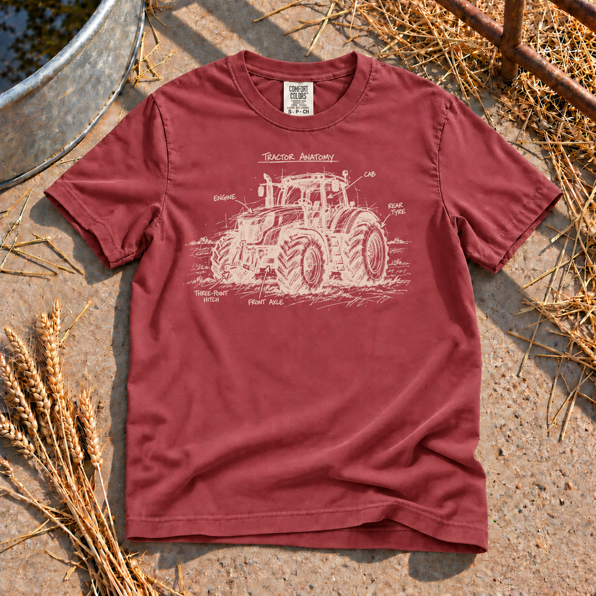 Tractor Anatomy T-Shirt in Brick