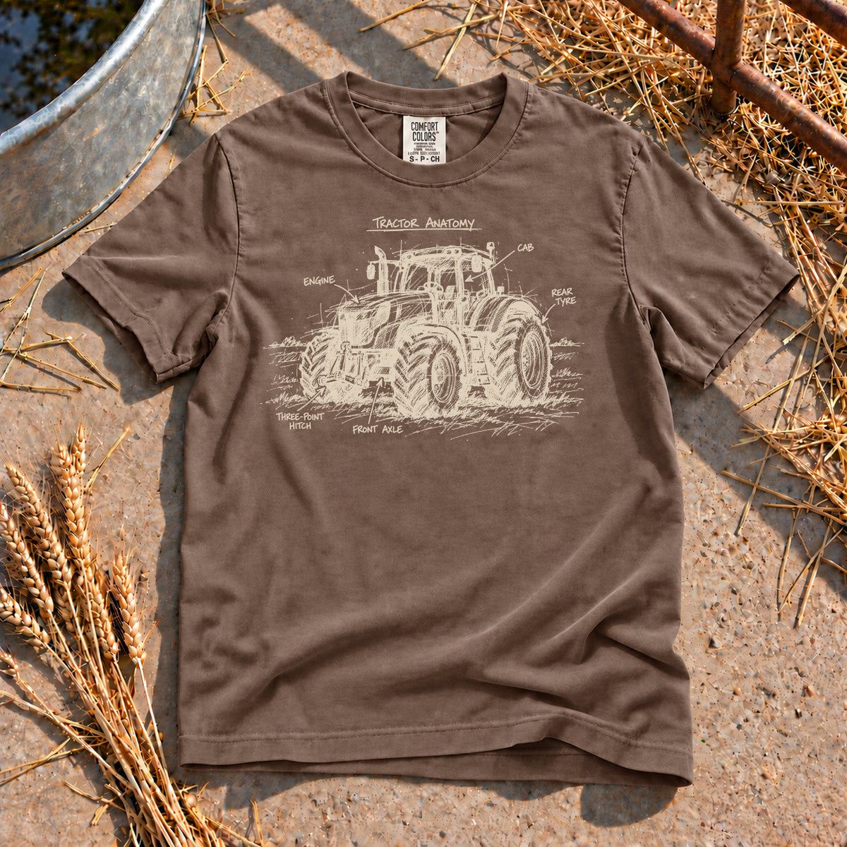 Tractor Anatomy T-Shirt in Espresso