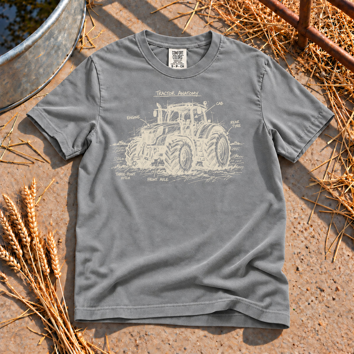 Tractor Anatomy T-Shirt in Grey