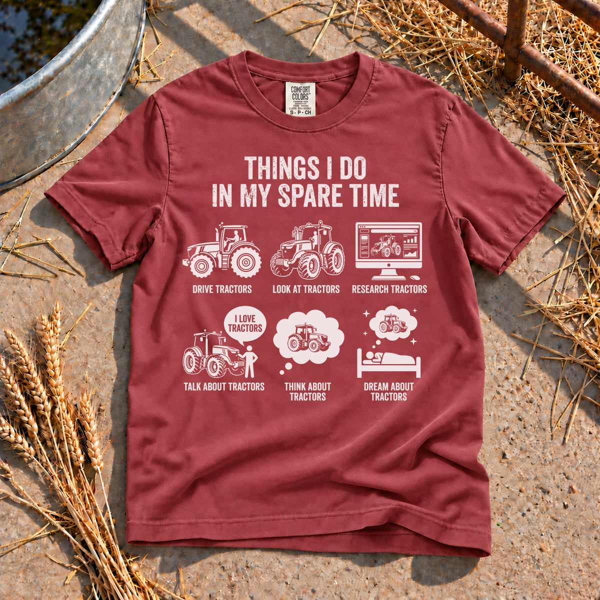 Tractor Mad T-Shirt in Brick