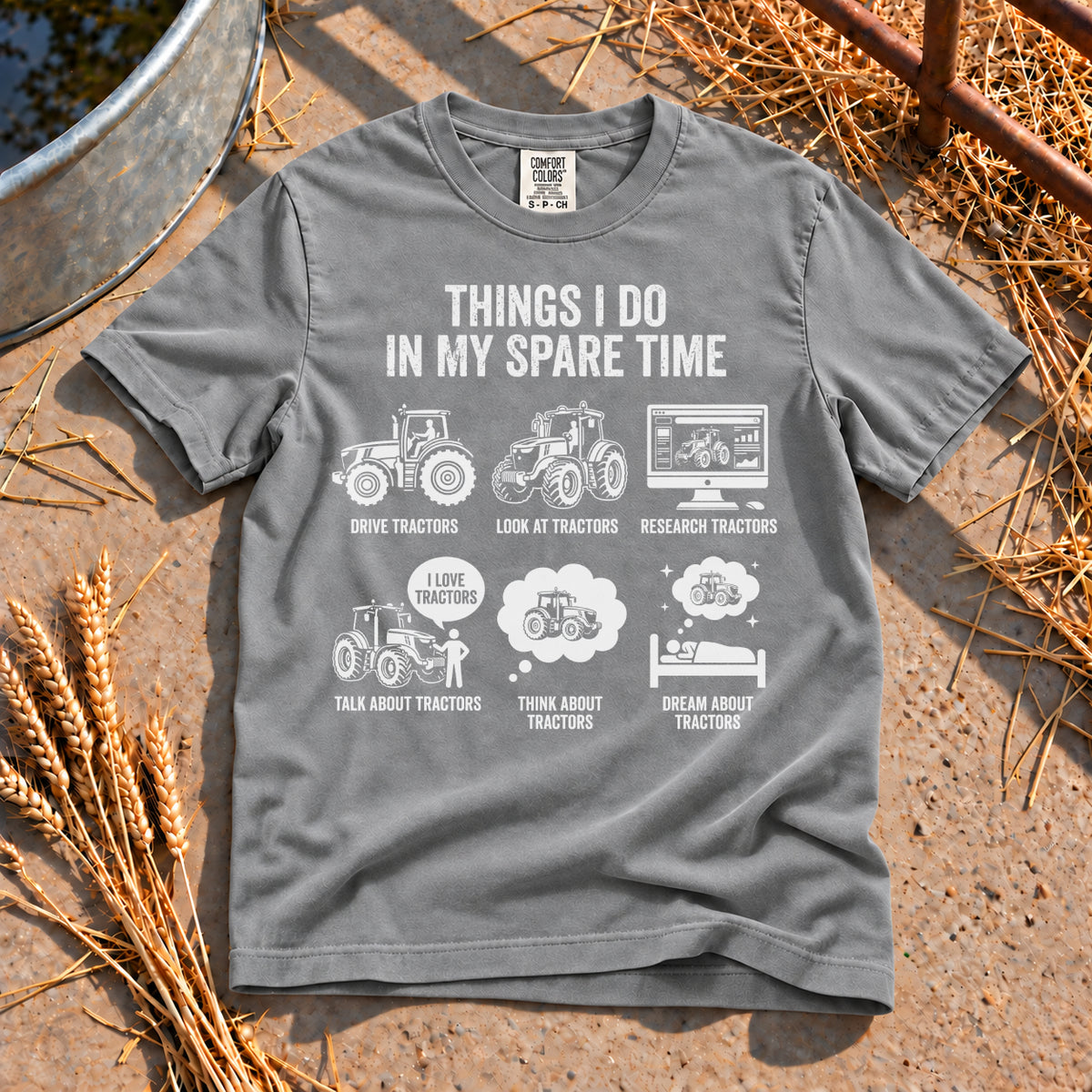Tractor Mad T-Shirt in Grey