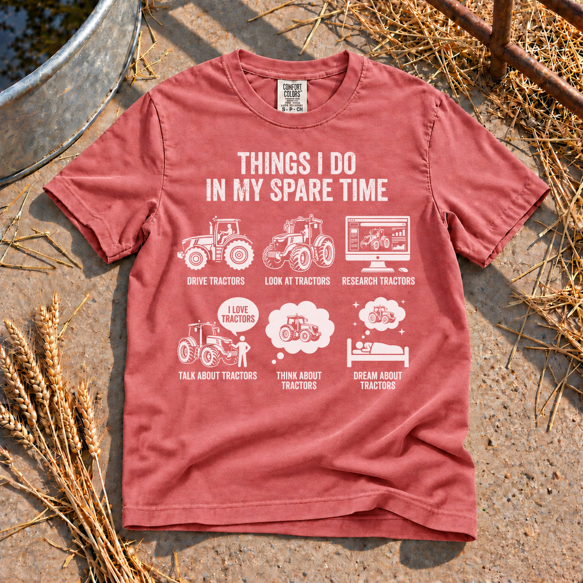 Tractor Mad T-Shirt in Watermelon