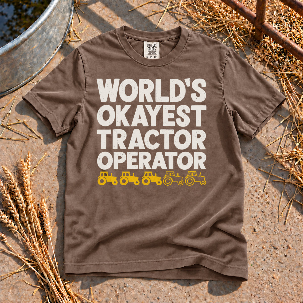 Tractor Operator T-Shirt in Espresso