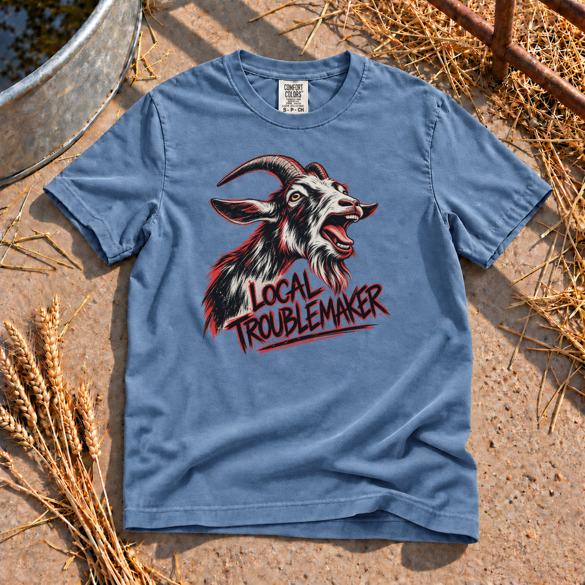 Local Troublemaker T-Shirt in Blue Jean